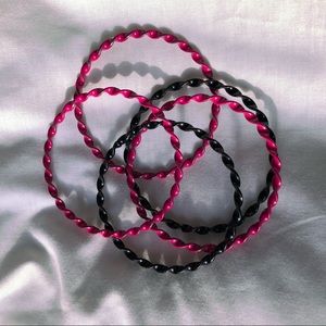 Magenta & Black Swirl Bangles